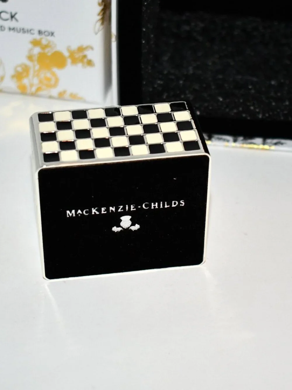 Mackenzie Childs Duck Silver Plated Music Box #78220-1113 NWT